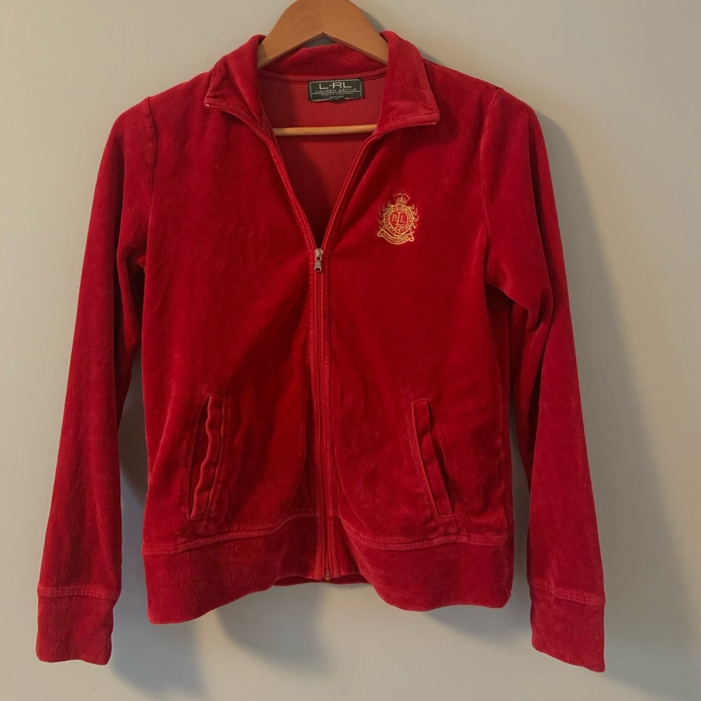 Vintage velour polo sweater